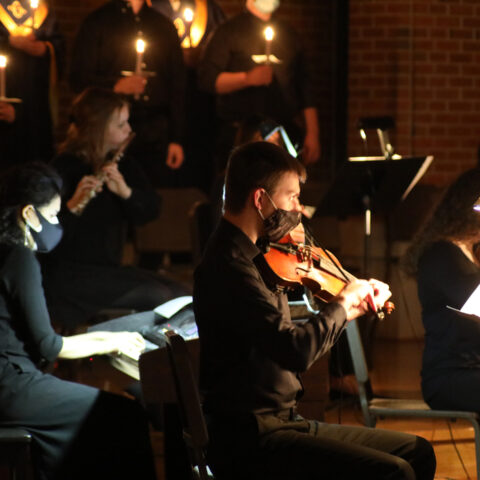 Clarke music major performing at concert