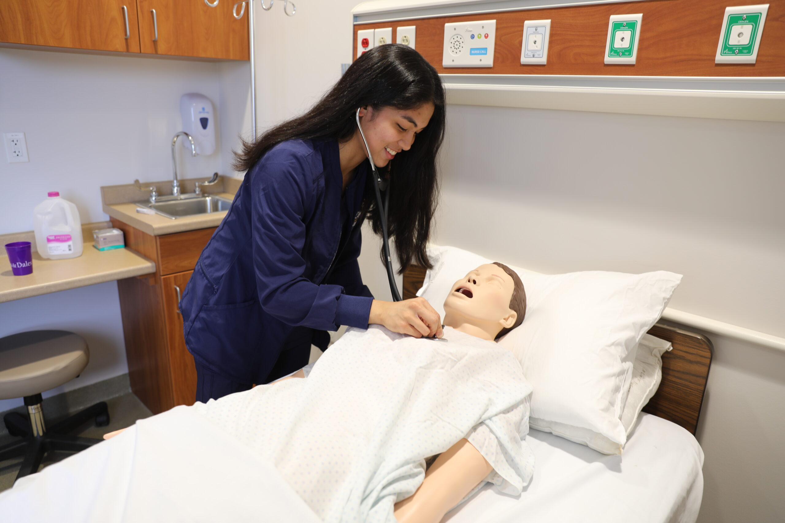 Clarke University Nursing degree student getting real world application of learning