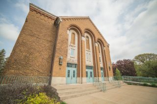 Exterior shot of Donaghoe Hall