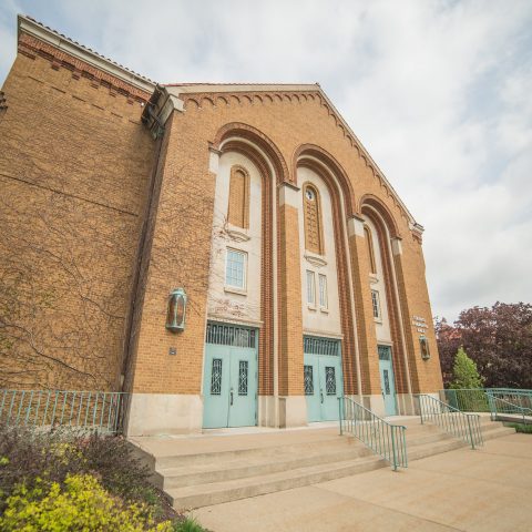 Exterior shot of Donaghoe Hall