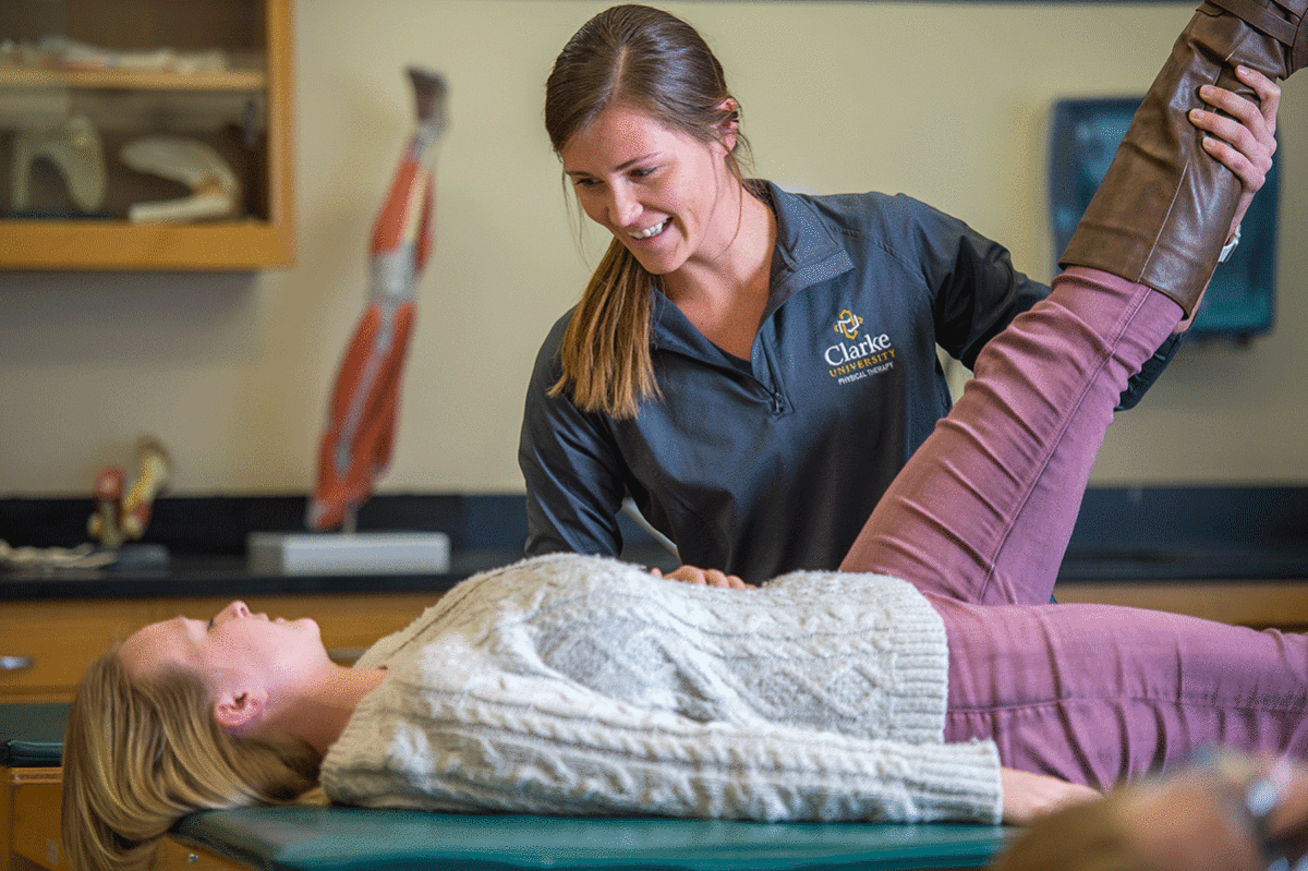 Clarke University Atheletic Training Degree Student at work - Full Size