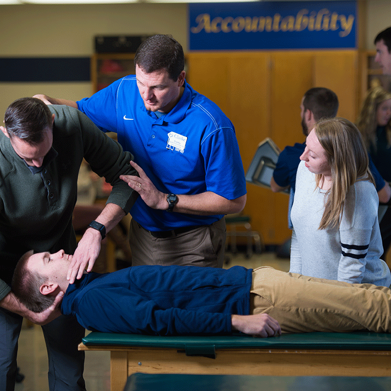 Hands on Training for Clarke Athletic Trainer Students