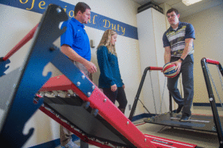 Clarke University Athletic Trainer degree students hands on learning
