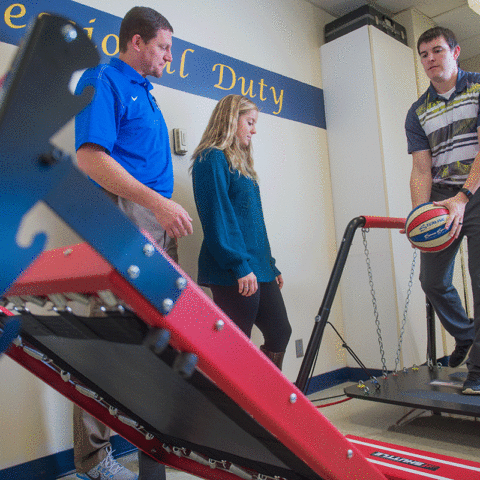 Clarke University Athletic Trainer degree students hands on learning