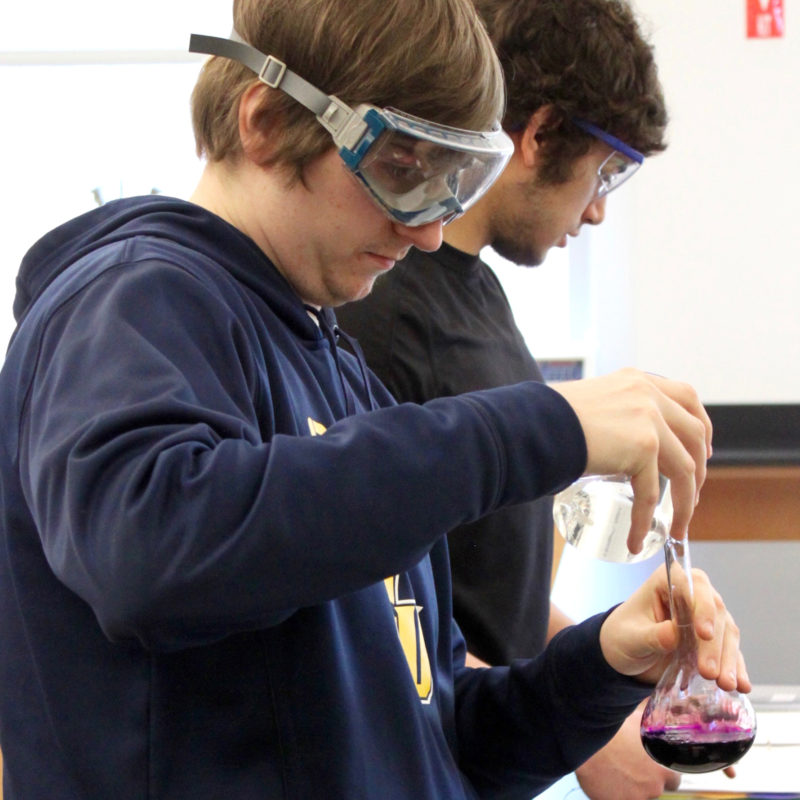 Biochemistry Major students in Clarke University lab
