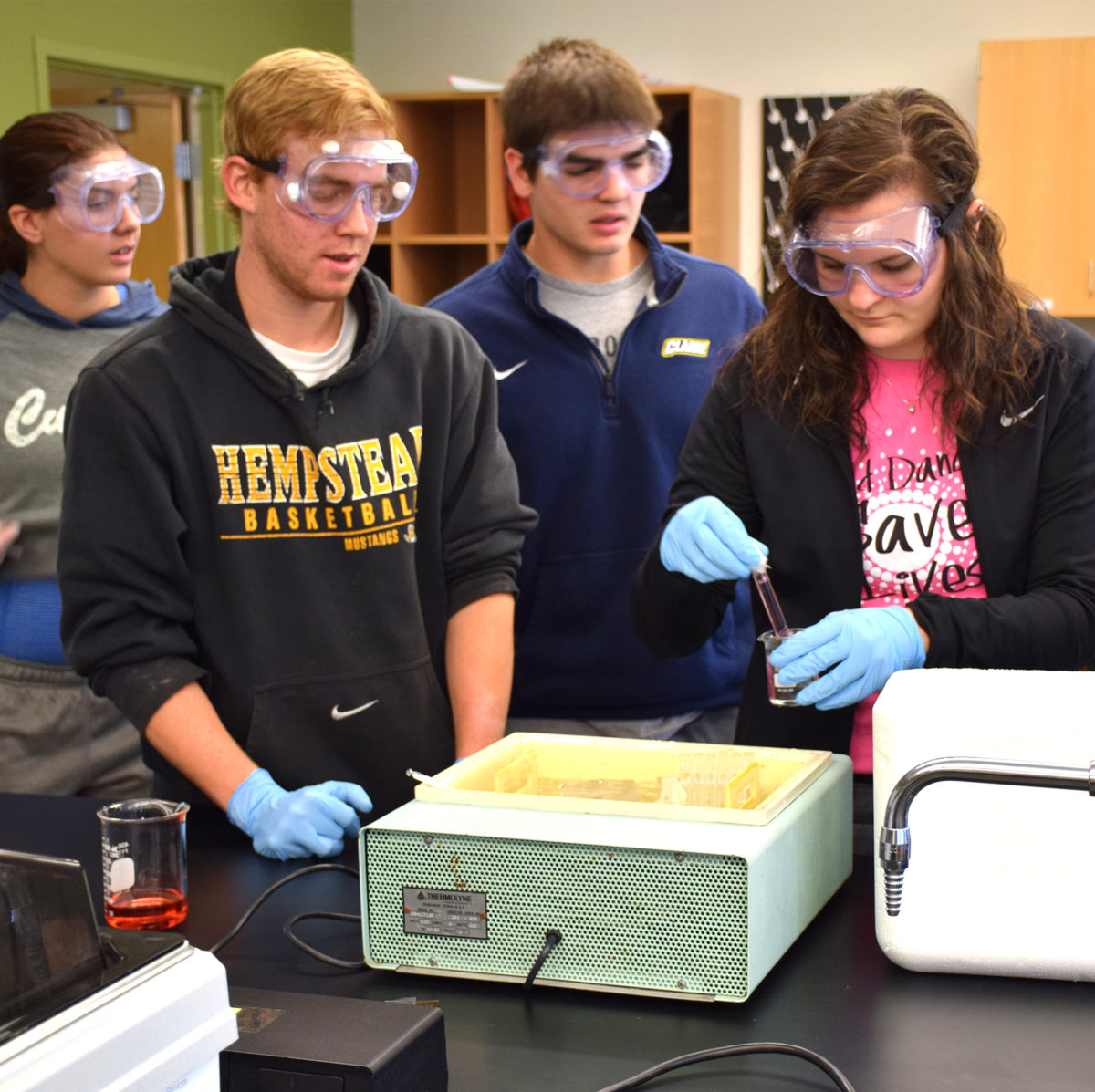 Students completing lab work as part of Clarke University Chemistry Degree Program - Full Size
