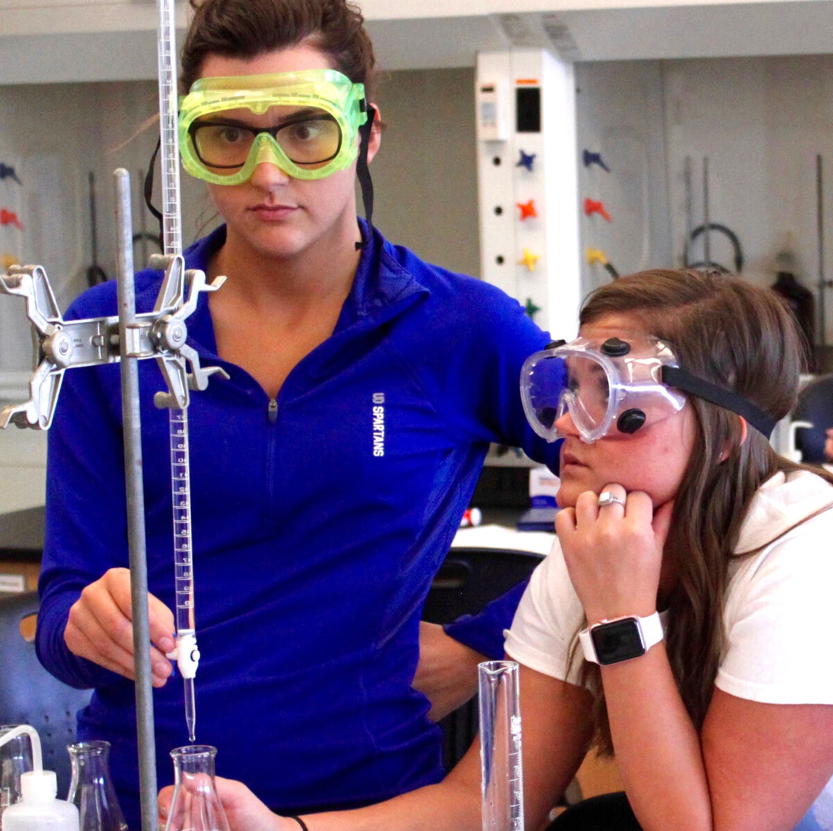 Chemistry Majors working in the Lab at Clarke University - Full Size