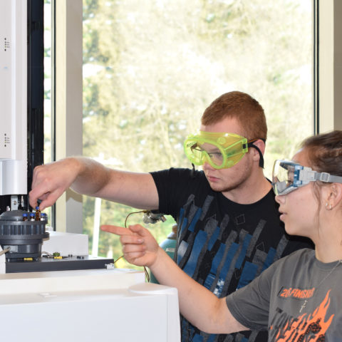 Chemistry Students in class earning their bachelors degree