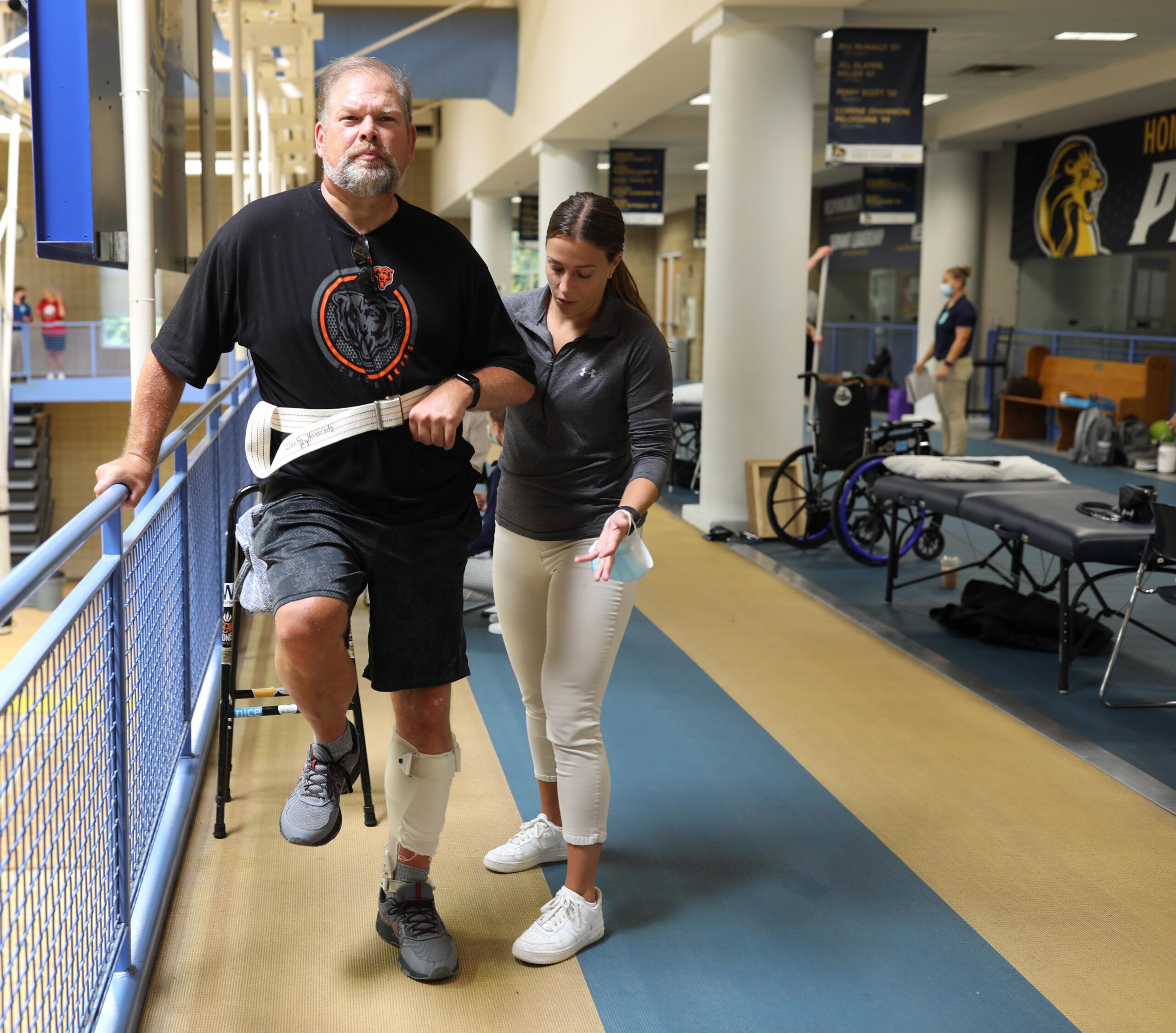 Clarke University Doctor of Physical Therapy working on patient.