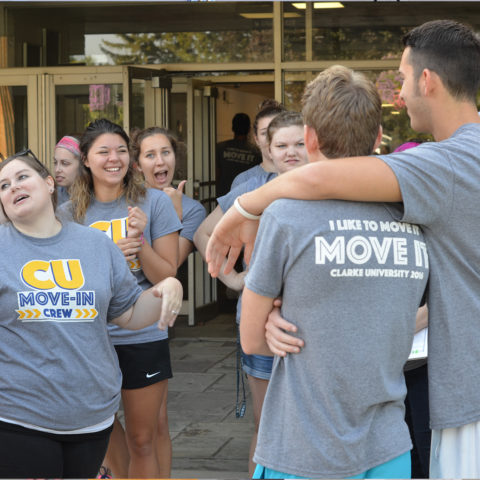 Connect move in crew rejoicing being finished with moving everything in.