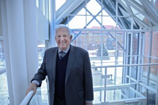 Clarke University President Fletcher Lamkin in the Atrium