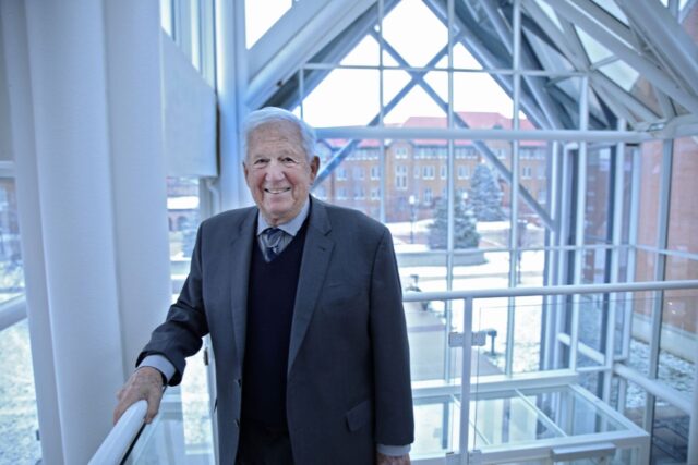 Clarke University President Fletcher Lamkin in the Atrium