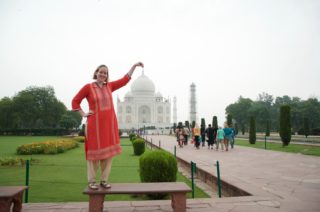 Student at Taj Mahal