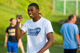 Student during the kickball tournament