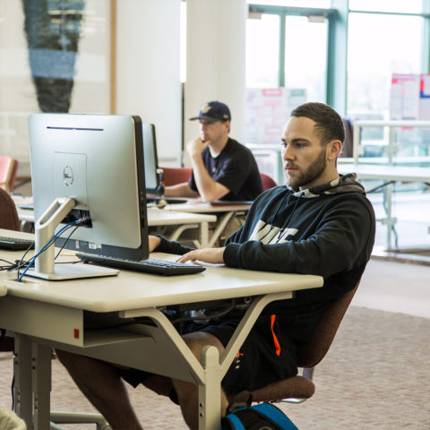 Clarke University Students at the library