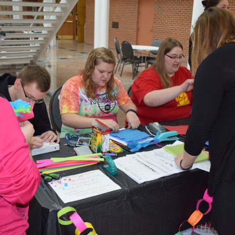 Spanish Minor students at Clarke University create Dia De Los Muertos decorations at Clarke University