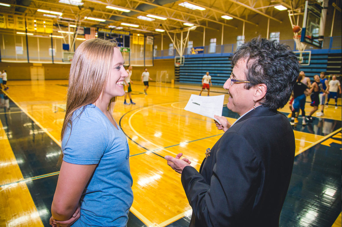 Clarke University Sport Management Major receiving hands on educational opportunities - Full Size