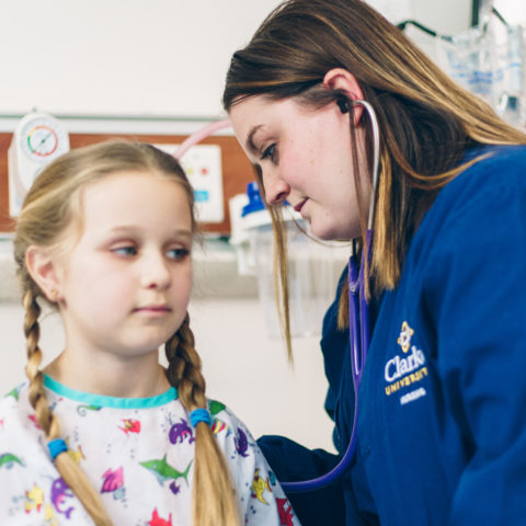 Clarke Nursing Student gaining hands on nursing experience