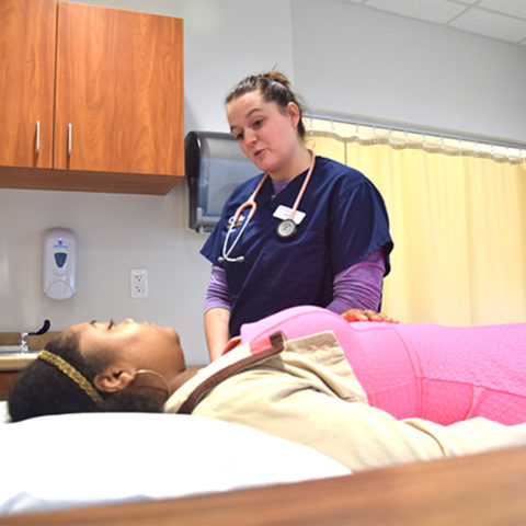 Clarke Student gaining hands on nursing training experience