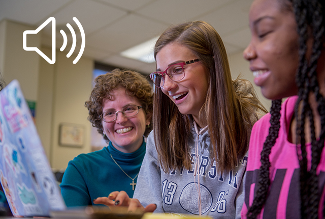 Amanda Matson creates sound bit to mimic classroom buzz