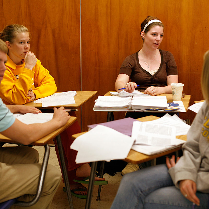 Clarke students working on a group project