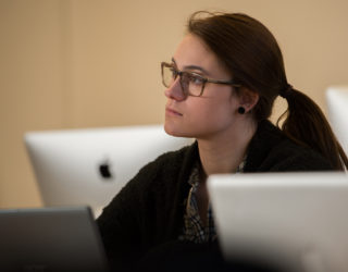 Student earning her Communications Degree from Clarke University