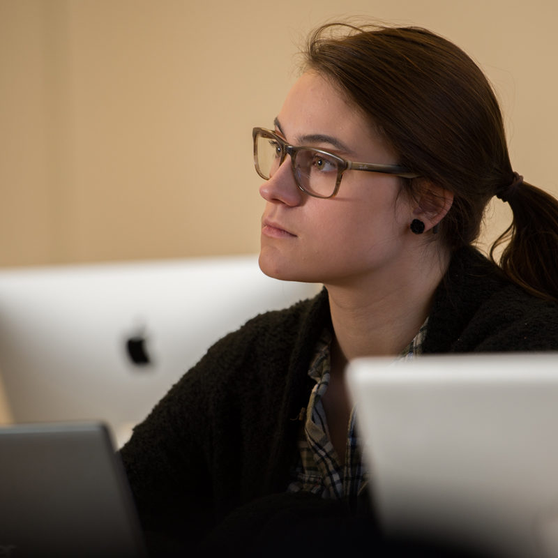 Student earning her Communications Degree from Clarke University