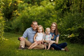 Theresa (Koos) DeVries, her husband Sean, and their childen.