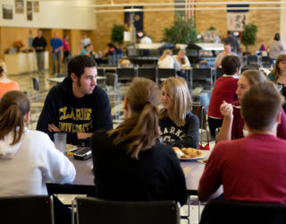 Clarke students eating at the dining hall