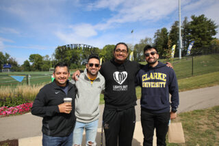 homecoming tailgate group of guys