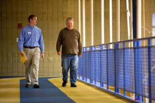 Men walking on the Kehl track