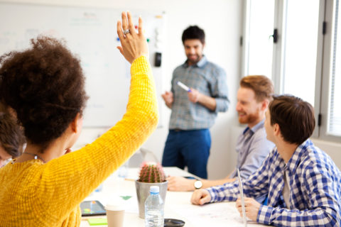 Clarke Business Administration Degree students participating in class